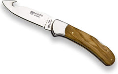 سكين جوكر سكيننج جيب قابل للطي من كوكير رقم 50، مقبض من خشب الزيتون، شفرة 3.54 بوصة من موفا، حلقة من الفولاذ المقاوم للصدأ، أداة صيد، صيد، تخييم ومشي لمسافات طويلة