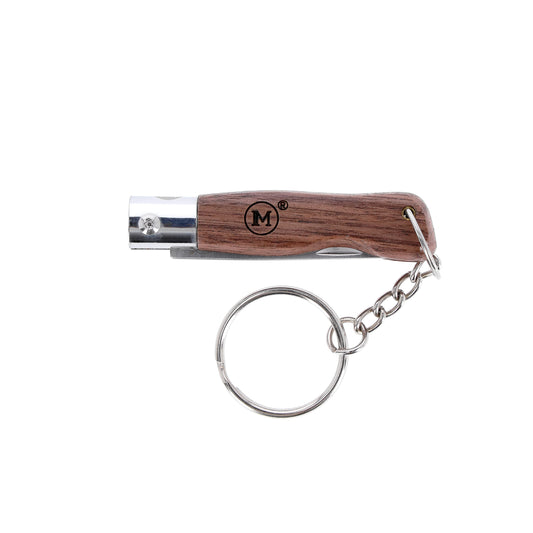 سكين جيب صغير من M Main بمقبض من خشب الجوز وسلسلة مفاتيح