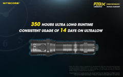 مصباح يدوي تكتيكي Nitecore P20iX، 4000 لومن USB-C قابل لإعادة الشحن، عالي اللومن، فائق السطوع مع منظم LumenTac