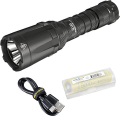 مجموعة كشاف يدوي تكتيكي SRT7i من Nitecore Dual Batt، بقوة 3000 لومن، بمنفذ USB-C طويل المدى، مع إمكانية إعادة الشحن وتعديل السطوع بدون خطوات، ومنظم Lumentac