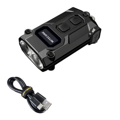 مصباح يدوي Nitecore TINI 3 600 Lumen EDC بسلسلة مفاتيح، قابل لإعادة الشحن عبر USB-C وخفيف الوزن مع مخرجات درجات حرارة ألوان متعددة (دافئ، أبيض محايد، أبيض بارد) وملصق NSticker (رمادي)