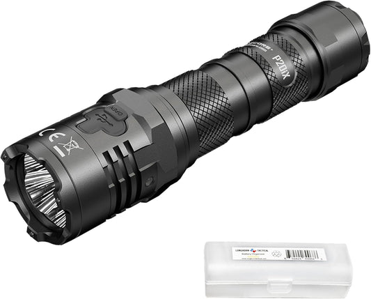 مصباح يدوي تكتيكي Nitecore P20iX، 4000 لومن USB-C قابل لإعادة الشحن، عالي اللومن، فائق السطوع مع منظم LumenTac
