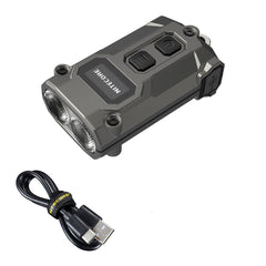 مصباح يدوي Nitecore TINI 3 600 Lumen EDC بسلسلة مفاتيح، قابل لإعادة الشحن عبر USB-C وخفيف الوزن مع مخرجات درجات حرارة ألوان متعددة (دافئ، أبيض محايد، أبيض بارد) وملصق NSticker (رمادي)