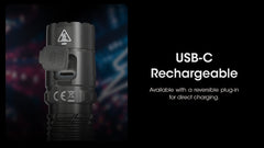 مصباح يدوي تكتيكي Nitecore MH12 Pro، 3300 لومن عالي اللومن، قابل لإعادة الشحن عبر USB-C، طويل المدى، مصباح EDC صغير الحجم مع جراب ومنظم Lumentac