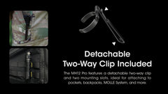 مصباح يدوي تكتيكي Nitecore MH12 Pro، 3300 لومن عالي اللومن، قابل لإعادة الشحن عبر USB-C، طويل المدى، مصباح EDC صغير الحجم مع جراب ومنظم Lumentac