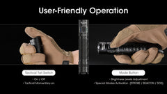 مصباح يدوي تكتيكي Nitecore MH12 Pro، 3300 لومن عالي اللومن، قابل لإعادة الشحن عبر USB-C، طويل المدى، مصباح EDC صغير الحجم مع جراب ومنظم Lumentac