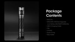 مصباح يدوي تكتيكي Nitecore MH12 Pro، 3300 لومن عالي اللومن، قابل لإعادة الشحن عبر USB-C، طويل المدى، مصباح EDC صغير الحجم مع جراب ومنظم Lumentac