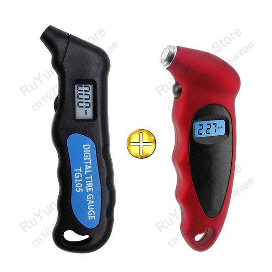 جهاز قياس ضغط الإطارات الرقمي بشاشة LCD مع إضاءة خلفية وعداد مراقبة هواء الإطارات