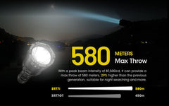Nitecore Dual Batt Bundle SRT7i Tactical Flashlight, 3000 Lumen Long Throw USB-C Rechargeable with Stepless Brightness Adjustment, and a Lumentac Organizer