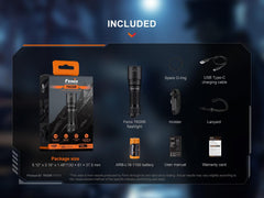مصباح يدوي تكتيكي صغير الحجم قابل لإعادة الشحن Fenix ​​TK05R بقوة 1000 لومن مع حقيبة ملحقات EdisonBright 