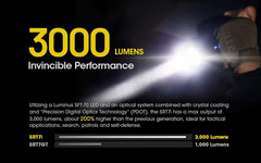 Nitecore Dual Batt Bundle SRT7i Tactical Flashlight, 3000 Lumen Long Throw USB-C Rechargeable with Stepless Brightness Adjustment, and a Lumentac Organizer