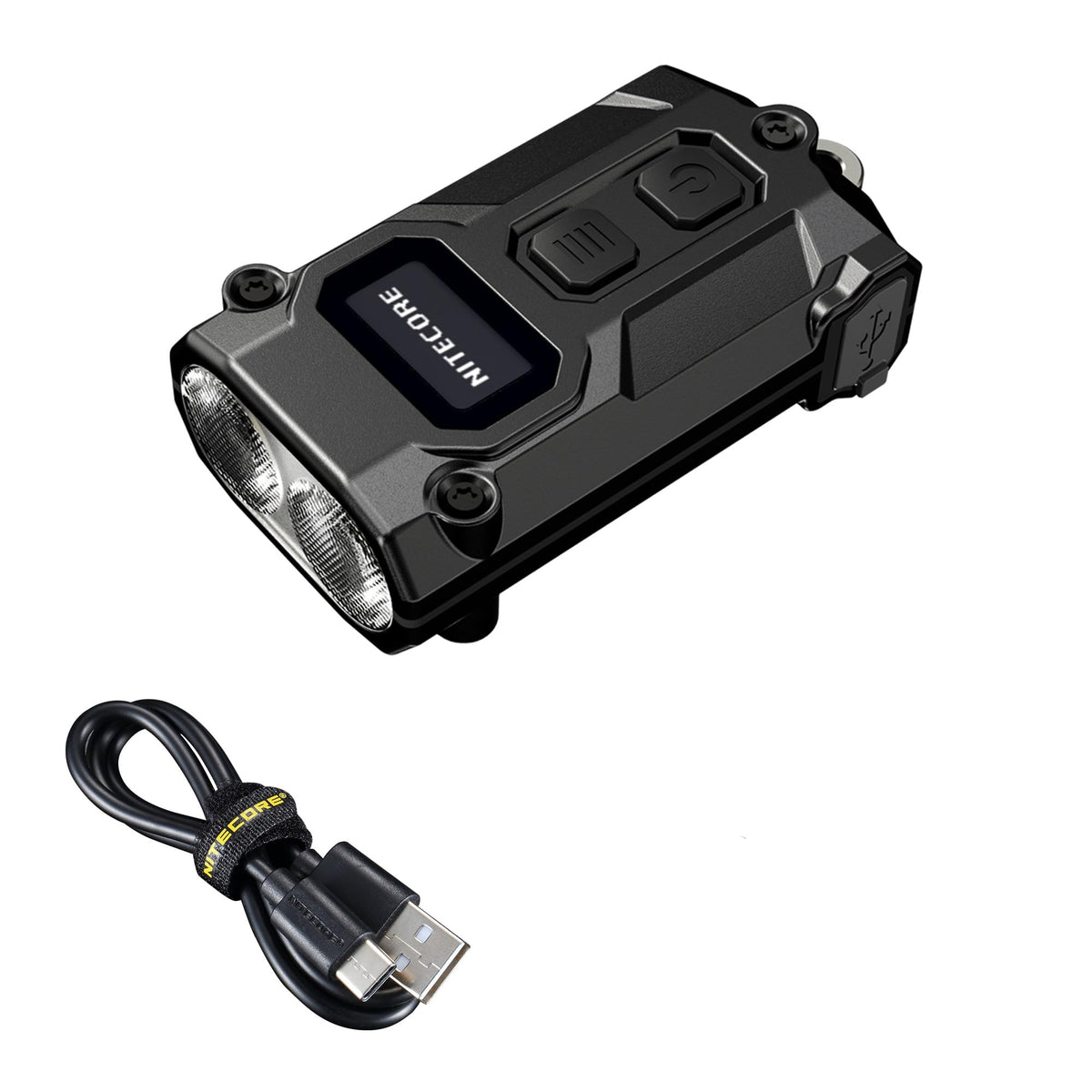 مصباح يدوي Nitecore TINI 3 600 Lumen EDC بسلسلة مفاتيح، قابل لإعادة الشحن عبر USB-C وخفيف الوزن مع مخرجات درجات حرارة ألوان متعددة (دافئ، أبيض محايد، أبيض بارد) وملصق NSticker (رمادي) 