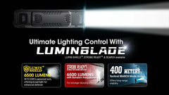 مصباح يدوي تكتيكي Nitecore EDC29 EDC، 6500 لومن قابل لإعادة الشحن بمنفذ USB-C، شكل مسطح رفيع مع كشاف ضوئي، أوضاع ستروب، ملصق شاشة رقمية 